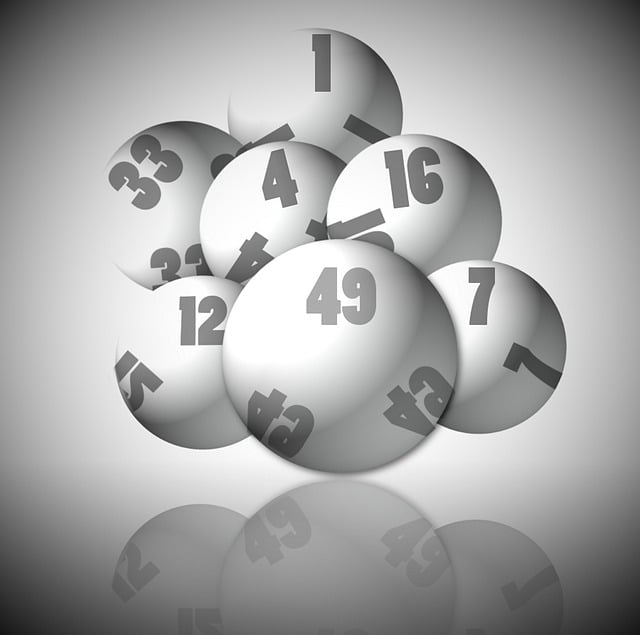 Colorful lottery balls and tickets